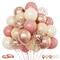 Retro Blush Pink Balloons Set, 60PCS Dusty Pink Birthday Balloons, 12Inch Chrome Rose Gold Balloons Beige Nude Latex Balloon for Girls Birthday Bridal Baby Shower Wedding Boho Party Decoration